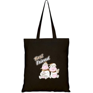 Large Custom Printed Recycled Organic Cotton Canvas Tote <b>Bag</b> Reusable Zipper Closure Cartoon Handles for Promotional Shopping - Product Image 4