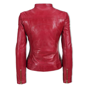 Veste en cuir véritable imperméable coupe-vent respirante pour femme TRILACE INTERNATIONAL - Product Image 4