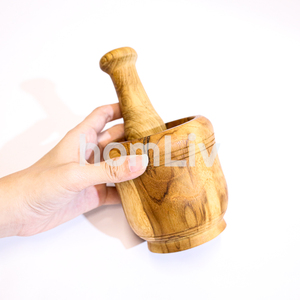Premium Natural Wooden Mortar and Pestle Set Manual Spice <b>Herb</b> <b>Grinder</b> Eco Friendly Wood Garlic Crusher Kitchen Tool - Product Image 2