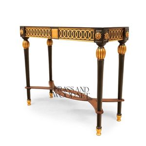 Mesa Consola Clásica de Lujo Pintada a Mano con Detalles en Dorado - Product Image 3