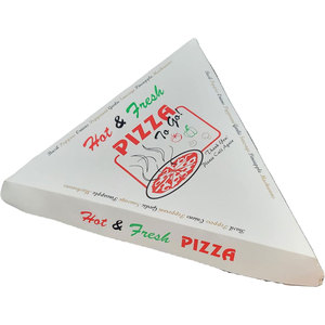 Caja de rebanadas de Pizza individual Vibrante Impresión de 4 colores Pizza caliente y fresca para llevar Contenedor 9,25x9x1,68 pulgadas Grado alimenticio duradero - Product Image 4