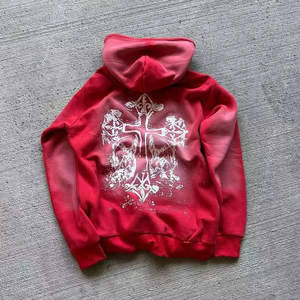 Sudadera con Capucha con Estampado de Llama Azul Cielo, Sudadera Holgada de Estilo Urbano con Estampado Puff, Sudadera con Capucha Unisex, Sudadera Moderna con Logotipo Personalizado, Ropa de Invierno - Product Image 3