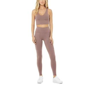 Ropa deportiva personalizada de alta calidad para mujer, ropa deportiva para gimnasio, Sujetador deportivo de Yoga sin costuras y mallas de cintura alta, equipo de entrenamiento sólido en conjuntos - Product Image 1