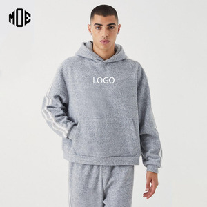 Sudadera con Capucha de Lujo Unisex con Logotipo Personalizado, Sudadera con Capucha Gruesa de Tela Pesada para Hombre, Hombros Caídos con Rayas Detalladas, 100% Algodón - Product Image 1