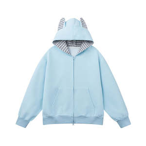 Chaqueta Holgada Informal Tejida, Sudadera Larga con Capucha, Silueta 6XL, Bloques de Color con Letras - Product Image 5