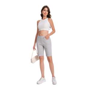 Pantaloncini a vita alta a righe da donna con tasche-Jenna Rose - Product Image 4