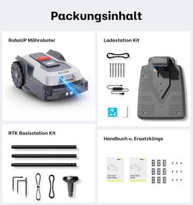 Tondeuse robotisée T600 sans fil de délimitation, version 2025, 800m, robot contrôlé par RTK+IA avec tonte des bords, application de tonte individuelle - Product Image 2