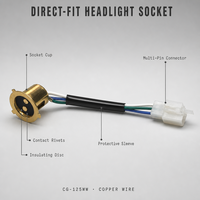 Prise de phare d'alimentation directe d'usine pour système d'éclairage de support d'ampoule de lampe avant de moto de CG-125WW