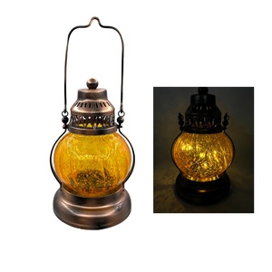 Elegant Metal <b>Lantern</b> With <b>Decorative</b> Windproof Colorful Glass <b>Lantern</b> Traditional Style Customized <b>Decorative</b> Metal <b>Lantern</b> - Product Image 4