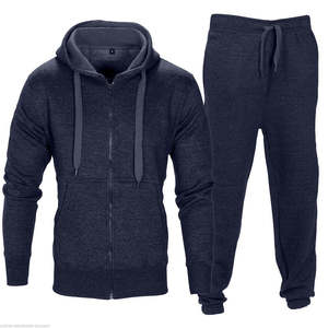 Men's Tracksuit Set Fleece Lined Zip Jacket And Cuffed Pants Warm Polyester <b>Blend</b> For Cooler Weather Training - Product Image 3