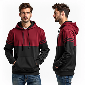 Sweats à capuche surdimensionnés pour hommes, personnalisables, lourds, avec broderie, épaules tombantes, streetwear tendance, hiver, sans cordon - Product Image 2