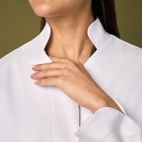 Uniforme Médico Profesional Antibacteriano y Ecológico YUHONG, Bata de Laboratorio para Doctoras, Tejido Lavable