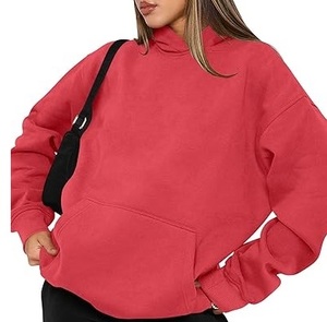 Pull à capuche étiquette personnalisée meilleur prix qualité bas prix nouveau style français éponge couleur unie poids lourd sweats à capuche pour les femmes - Product Image 4