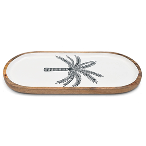 Plato de madera con estampado de palmera de latón AK en plato personalizado multicolor para decoración de cafetería/Decoración de festivales - Product Image 2