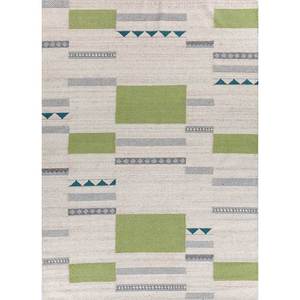 พรมเบดูอินลายเรียบสีงาช้าง ทำจากขนสัตว์และใยวิสโคส ลายเรขาคณิต สำหรับตกแต่งบ้าน-Adwv-13057 - Product Image 1