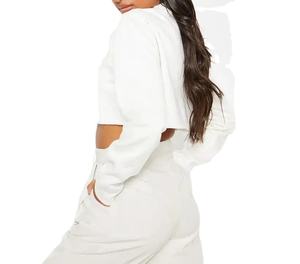 Ensemble sweat-shirt court et short au-dessus du genou pour femme, imprimé par transfert thermique, confortable et élégant, collection hiver 2026 - Product Image 4