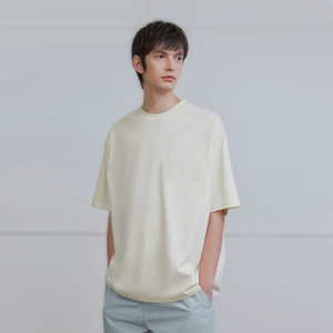 Heavy 270 Gsm doble hilo suelto moda gota hombro manga corta algodón camiseta EE. UU. hombres Oversize Top al por mayor - Product Image 2