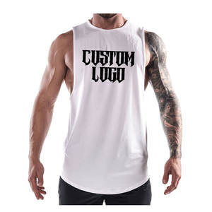 High Quality Solid Color Custom Ribbed Knitted Plus Size Breathable Eco-Friendly Men's Gym Sports Tank Tops Stringer Muscle - Product Image 5