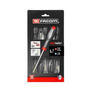 Juego de Destornilladores Facom Protwist de 5 Piezas con 2 Porta Destornilladores - Product Image 1