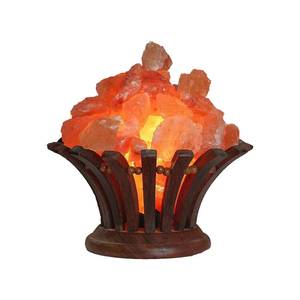Lámpara de Sal del Himalaya con Cable Regulador de Intensidad en Cesta de Madera, Decoración de Sal Rosa para el Hogar, Spa, Sauna y Espacios de Bienestar - Product Image 1