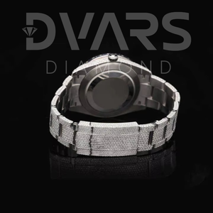 นาฬิกาฮิปฮอปอะนาล็อกอัตโนมัติทำจากสแตนเลสหรูหราปรับแต่งได้เพชร VVS Moissanite กลไกใช้ได้ทั้งชายและหญิงพร้อมหน้าปัดกระจก - Product Image 3