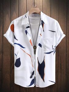 Chemise hawaïenne décontractée pour homme de haute qualité, imprimé tendance, manches courtes, vêtements de plage, été, confortable, style quotidien, tricoté 100% - Product Image 6