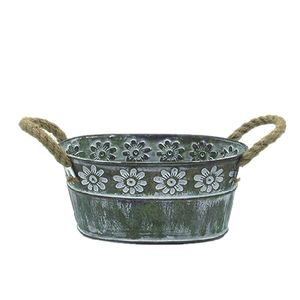 <b>Large</b> round galvanized planter tub for container gardening of vegetables herbs or <b>flowers</b> in backyard or patio - Product Image 2