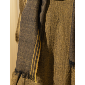 Écharpe longue pour femme en laine moutarde/marron, hiver, logo personnalisé imprimé, isolation thermique, 70x200cm - Product Image 3