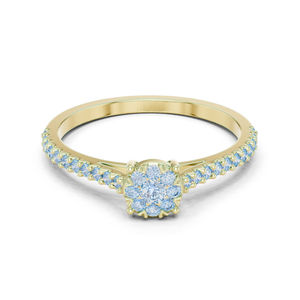 Bague en or blanc 14 carats avec diamant rond cultivé en laboratoire pour femmes |   Cadeau de fiançailles et de mariage |   Vêtements de tous les jours |   Plaqué or - Product Image 3