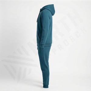 <b>Winter</b> Men Hooded Tracksuit with Full Zip <b>Jacket</b> & Tapered Pants for <b>Running</b> Gym Everyday Wear Breathable 100% Cotton - Product Image 3