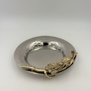 Hot Sale Decorative Plate Stainless Steel with Brass Peacock Statue Mirror Polished Plate for the Use Home Restaurant Wedding - Product Image 3
