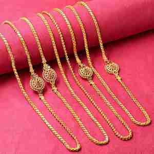 Wholesale Women's 14K/18K/<b>24K</b> Micro <b>Gold</b> Plated Brass CZ Stone Chain <b>Necklaces</b> Fashion Jewelry - Product Image 1