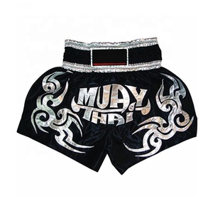 Shorts de combat Muay Thai et Kick Boxing pour hommes, taille élastique, mi-longueur, décontractés, en polyester et coton, haute qualité - Product Image 3