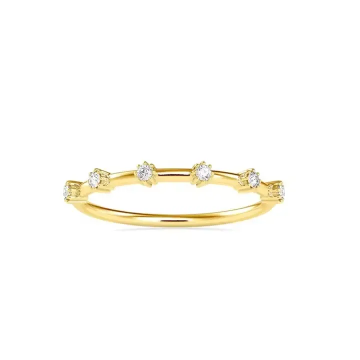 Premium erschwinglicher 14k Gold echter Diamant mit dünner Distanz Versprechung-Stapel Ringe für Valentinstag Geschenkoptionen