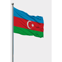 Drapeau extérieur de l'Azerbaïdjan 3x5 pieds, fanion en soie, mât en aluminium, imprimé numériquement, drapeau mondial, affichage pour l'assurance automobile et l'éducation