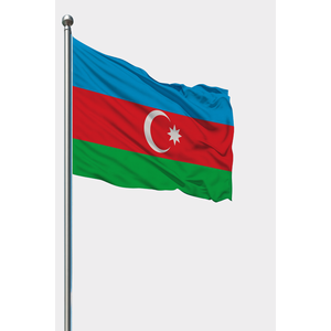 Drapeau extérieur de l'Azerbaïdjan 3x5 pieds, fanion en soie, mât en aluminium, imprimé numériquement, drapeau mondial, affichage pour l'assurance automobile et l'éducation - Product Image 1