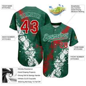 Maillots de baseball et de softball unisexes personnalisés de haute qualité, respirants, à séchage rapide, antibactériens, 100% polyester - Product Image 5