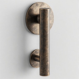 CasaTwist-Barra de agarre elegante, tirador de latón con cresta real, manija de puerta de diseño premium en latón hecho a mano con acabado de pátina vintage - Product Image 4