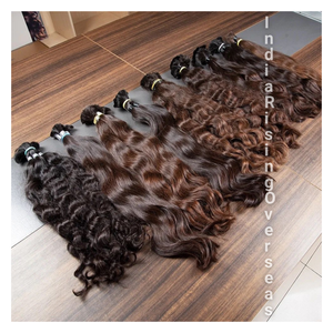 ช่อผมดิบแบบลอนธรรมชาติแบบ100% ผมต่อแบบไม่พันกันช่อผมคนอินเดีย - Product Image 2