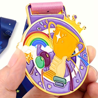 Médaille personnalisée finition émail, alliage de zinc de haute qualité, conception sur mesure, médaille 3D dorée avec ruban, récompenses créatives, métal gravé