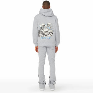 ชุดวอร์มผู้ชายผ้าฟลีซแบบสปอร์ต สกรีนโลโก้ได้ คุณภาพสูง ผ้าหนา ทรงโอเวอร์ไซส์ ผ้าฝรั่งเศสเทอร์รี่ ผ้าฝ้าย - Product Image 2