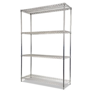 Alera ALESW504818SR NSF Certified <b>Industrial</b> 4-Shelf 48 In. X 18 In. X 72 In. Wire Shelving Kit Standing Type Silver - Product Image 3