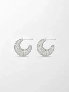 Pendientes Redondos de Diamantes Cultivados en Laboratorio, Pequeños y Exquisitos, 4.61 Ct, Color GH, Claridad VS, 531 Piedras, Oro Blanco de 18K, Compactos y Brillantes - Product Image 3
