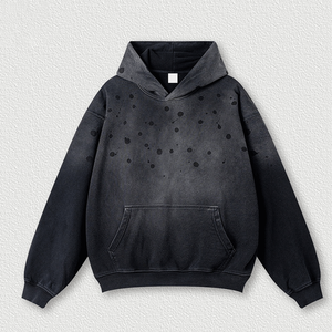 เสื้อกันหนาวมีฮู้ดสำหรับผู้ชายเสื้อกันหนาวมีฮู้ดของผู้ชายพิมพ์ลายโฟมหนาแบบลำลองทรงหลวมผลิต420gsm ตามสั่ง - Product Image 2