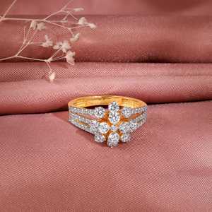 Bague en diamant de luxe en or fleur divine cultivée en laboratoire motif d'amant en forme de marquise bijoux de mode élégants parfaits pour un usage quotidien - Product Image 1