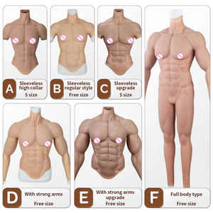 بدلة عضلات صدر وبطن من السيليكون بتصميم مطور وواقعي لكامل الجسم، مناسبة للحفلات التنكرية - Product Image 4