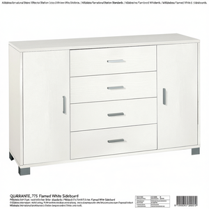 QUADRANTE 775 Buffet blanc flammé (135 cm) – Unité de rangement idéale pour la collection Sarmog QUADRANTE 775 - Product Image 2