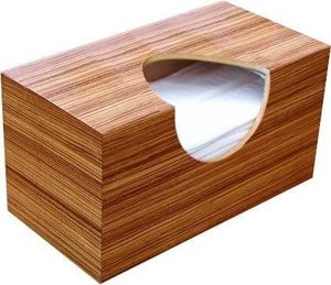 กล่องทิชชู่ไม้เนื้อแข็งระดับพรีเมียมทำด้วยมือพร้อมด้วยฝาครอบสี่เหลี่ยมเรียบสำหรับการตกแต่งภายในที่ทันสมัยและการตกแต่งตามไลฟ์สไตล์ - Product Image 1