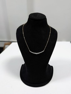 Delicado Collar de Diamantes con Barra Curva Graduada, 1.50 Ct DEF VVS, Diamante Cultivado en Laboratorio en Oro de 14K, para Uso Diario, Regalo - Product Image 2