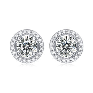 Luxury 2023 S925 Sterling <b>Silver</b> Lab Created Diamond Stud <b>Earrings</b> Gold Plated Hip Hop Style <b>for</b> Women and <b>Men</b> - Product Image 4